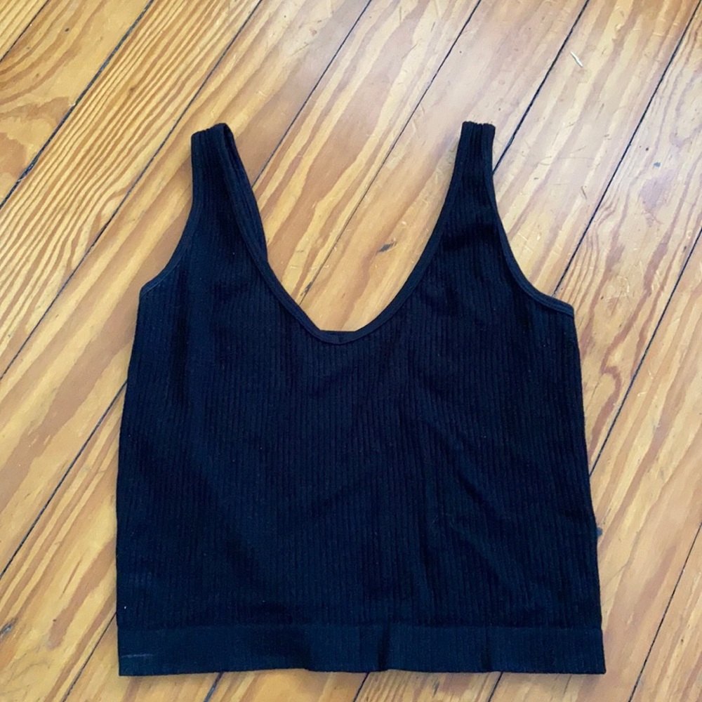 Free People Black Crop Top